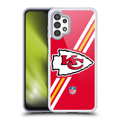 NFL Kansas City Chiefs Logo Stripes Soft Gel Case for Samsung Galaxy A13 (2022)
