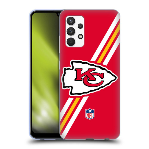 NFL Kansas City Chiefs Logo Stripes Soft Gel Case for Samsung Galaxy A32 (2021)