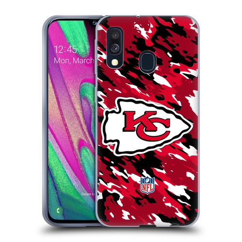 NFL Kansas City Chiefs Logo Camou Soft Gel Case for Samsung Galaxy A40 (2019)