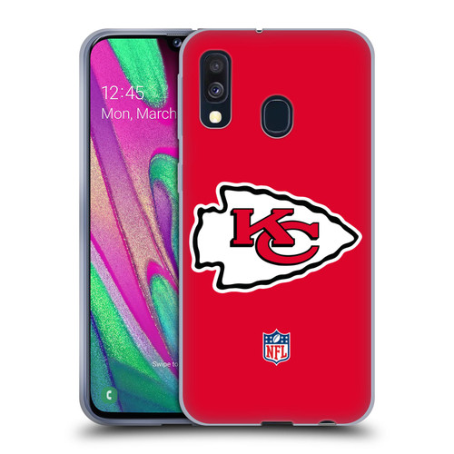 NFL Kansas City Chiefs Logo Plain Soft Gel Case for Samsung Galaxy A40 (2019)