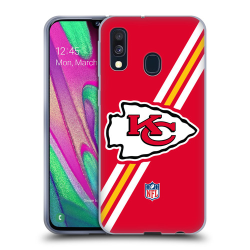 NFL Kansas City Chiefs Logo Stripes Soft Gel Case for Samsung Galaxy A40 (2019)