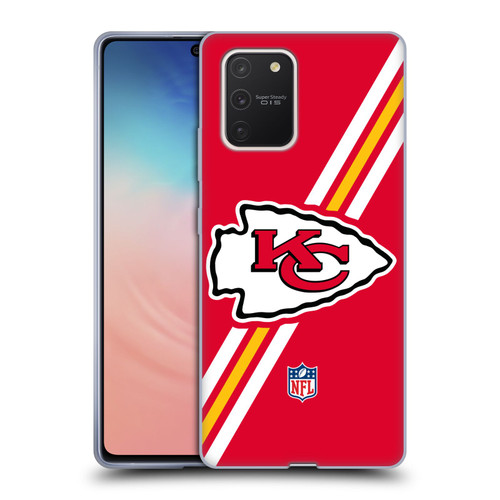 NFL Kansas City Chiefs Logo Stripes Soft Gel Case for Samsung Galaxy S10 Lite