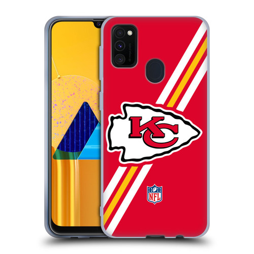 NFL Kansas City Chiefs Logo Stripes Soft Gel Case for Samsung Galaxy M30s (2019)/M21 (2020)