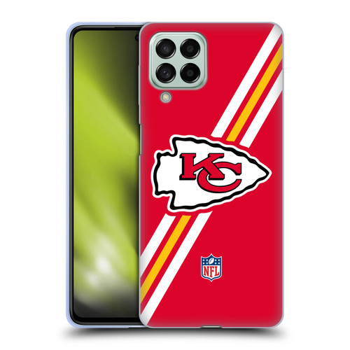 NFL Kansas City Chiefs Logo Stripes Soft Gel Case for Samsung Galaxy M53 (2022)