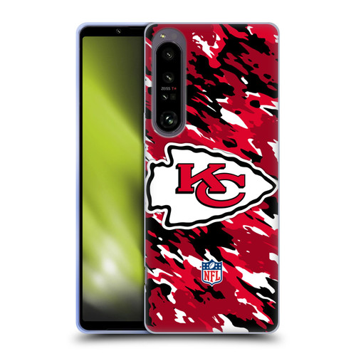 NFL Kansas City Chiefs Logo Camou Soft Gel Case for Sony Xperia 1 IV