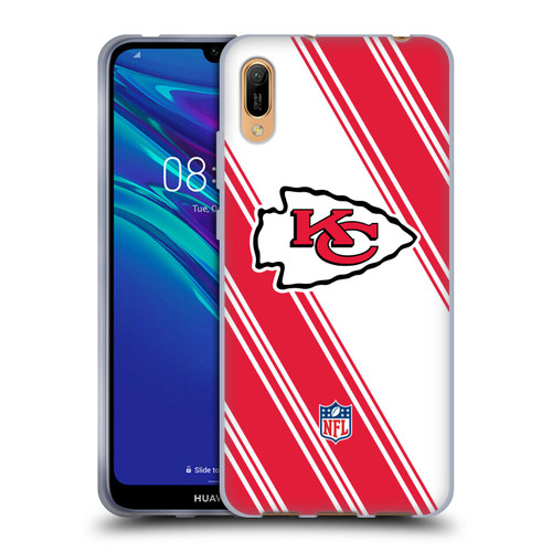 NFL Kansas City Chiefs Artwork Stripes Soft Gel Case for Huawei Y6 Pro (2019)