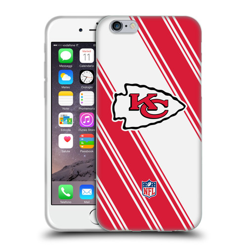 NFL Kansas City Chiefs Artwork Stripes Soft Gel Case for Apple iPhone 6 / iPhone 6s