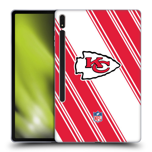 NFL Kansas City Chiefs Artwork Stripes Soft Gel Case for Samsung Galaxy Tab S8 Plus