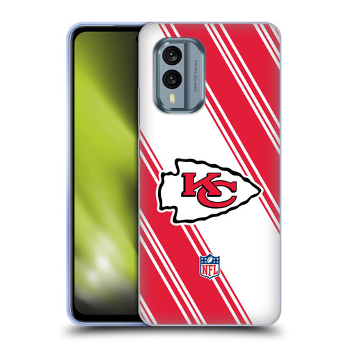 NFL Kansas City Chiefs Artwork Stripes Soft Gel Case for Nokia X30
