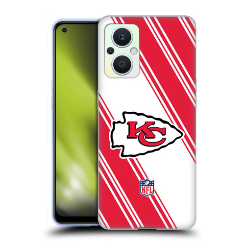 NFL Kansas City Chiefs Artwork Stripes Soft Gel Case for OPPO Reno8 Lite