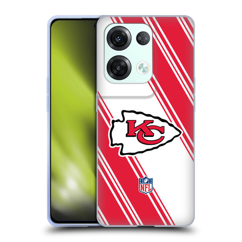 NFL Kansas City Chiefs Artwork Stripes Soft Gel Case for OPPO Reno8 Pro