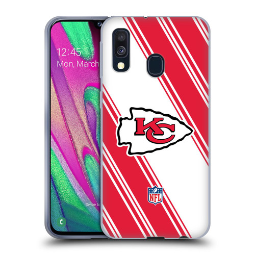 NFL Kansas City Chiefs Artwork Stripes Soft Gel Case for Samsung Galaxy A40 (2019)