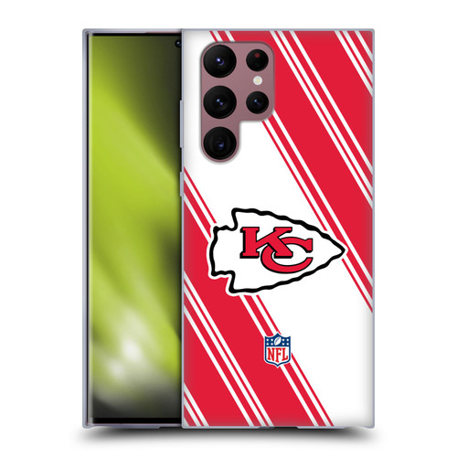 NFL Kansas City Chiefs Artwork Stripes Soft Gel Case for Samsung Galaxy S22 Ultra 5G