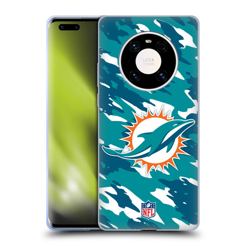 NFL Miami Dolphins Logo Camou Soft Gel Case for Huawei Mate 40 Pro 5G
