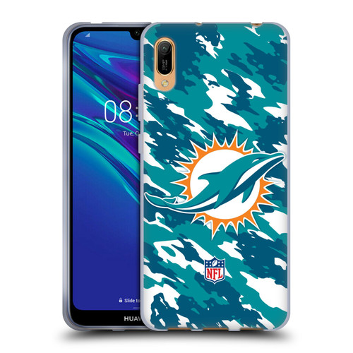 NFL Miami Dolphins Logo Camou Soft Gel Case for Huawei Y6 Pro (2019)