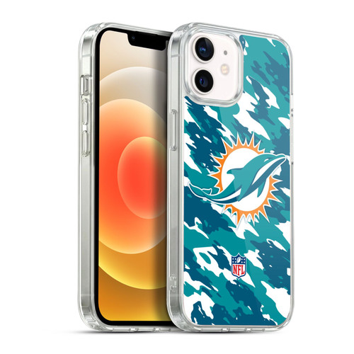 NFL Miami Dolphins Logo Camou Soft Gel Case for Apple iPhone 12 / iPhone 12 Pro & MagSafe