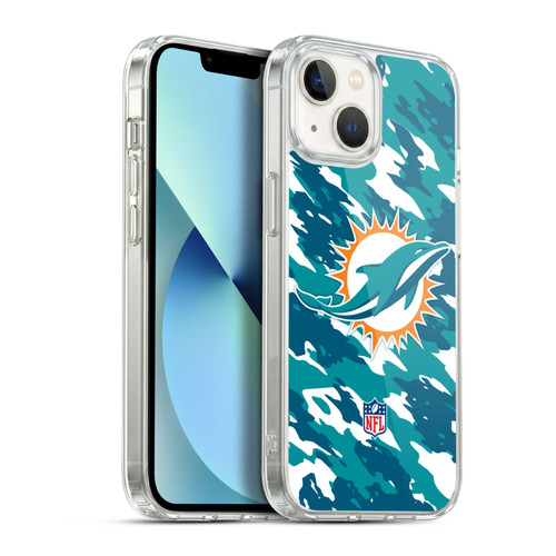NFL Miami Dolphins Logo Camou Soft Gel Case for Apple iPhone 13