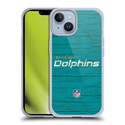 NFL Miami Dolphins Logo Distressed Look Soft Gel Case for Apple iPhone 14 NFL Miami Dolphins Logo Distressed Look Soft Gel Case for Apple iPhone 14