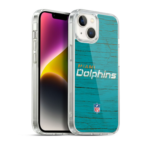 NFL Miami Dolphins Logo Distressed Look Soft Gel Case for Apple iPhone 14