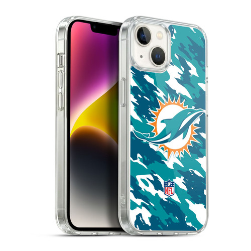 NFL Miami Dolphins Logo Camou Soft Gel Case for Apple iPhone 14 Plus