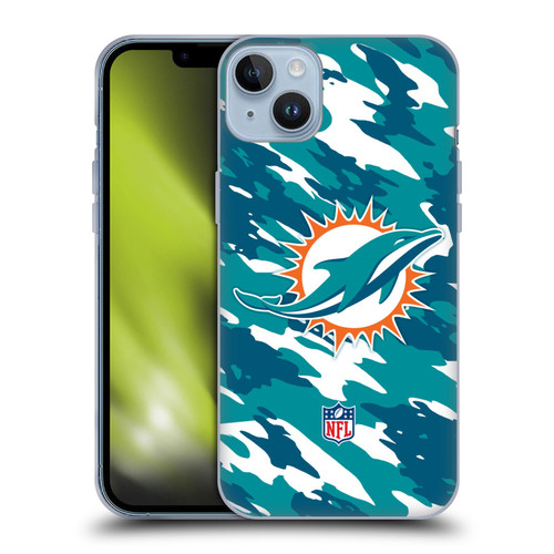 NFL Miami Dolphins Logo Camou Soft Gel Case for Apple iPhone 14 Plus
