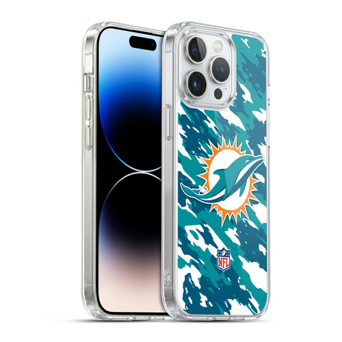 NFL Miami Dolphins Logo Camou Soft Gel Case for Apple iPhone 14 Pro Max