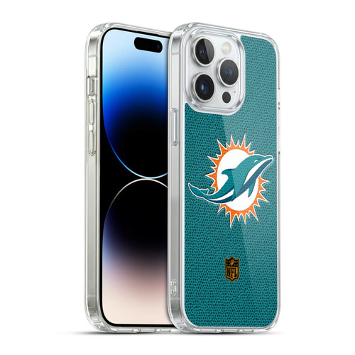 NFL Miami Dolphins Logo Football Soft Gel Case for Apple iPhone 14 Pro Max