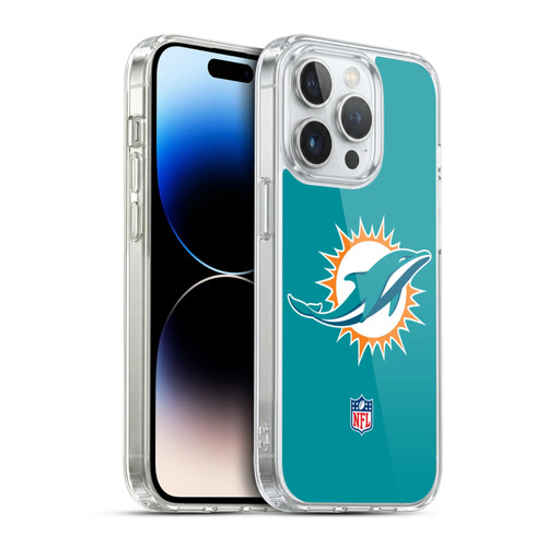 NFL Miami Dolphins Logo Plain Soft Gel Case for Apple iPhone 14 Pro