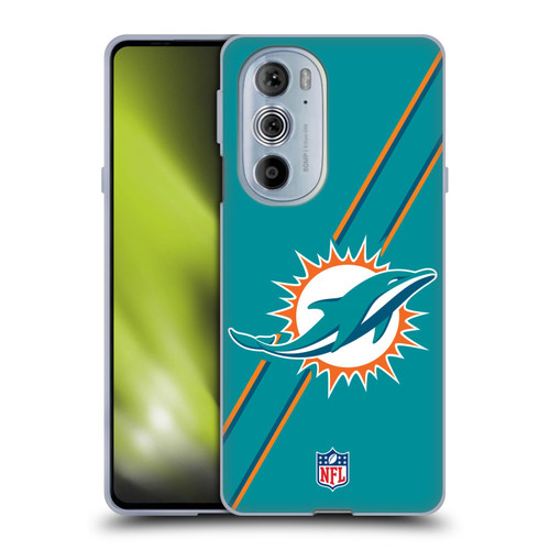 NFL Miami Dolphins Logo Stripes Soft Gel Case for Motorola Edge X30