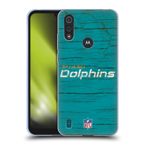 NFL Miami Dolphins Logo Distressed Look Soft Gel Case for Motorola Moto E6s (2020)