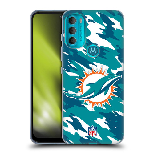 NFL Miami Dolphins Logo Camou Soft Gel Case for Motorola Moto G71 5G