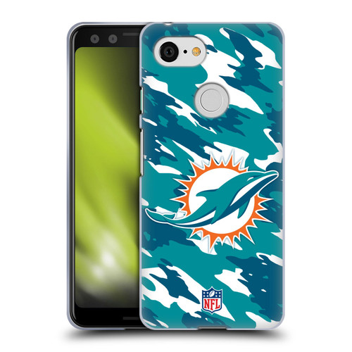 NFL Miami Dolphins Logo Camou Soft Gel Case for Google Pixel 3