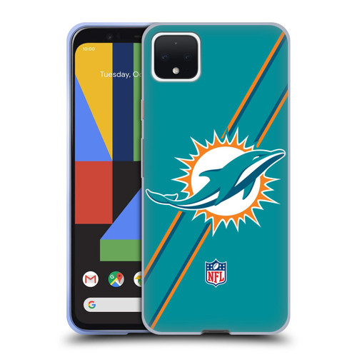 NFL Miami Dolphins Logo Stripes Soft Gel Case for Google Pixel 4 XL
