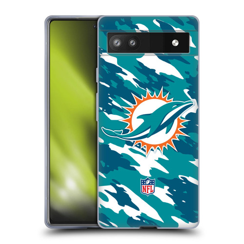 NFL Miami Dolphins Logo Camou Soft Gel Case for Google Pixel 6a