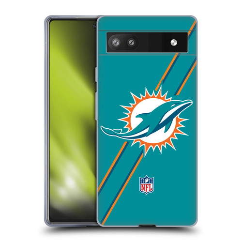 NFL Miami Dolphins Logo Stripes Soft Gel Case for Google Pixel 6a