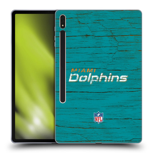 NFL Miami Dolphins Logo Distressed Look Soft Gel Case for Samsung Galaxy Tab S8 Plus