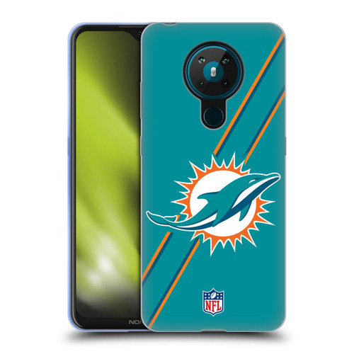 NFL Miami Dolphins Logo Stripes Soft Gel Case for Nokia 5.3