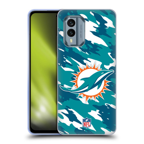 NFL Miami Dolphins Logo Camou Soft Gel Case for Nokia X30