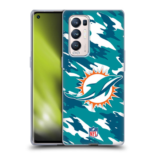 NFL Miami Dolphins Logo Camou Soft Gel Case for OPPO Find X3 Neo / Reno5 Pro+ 5G