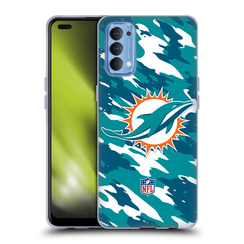 NFL Miami Dolphins Logo Camou Soft Gel Case for OPPO Reno 4 5G