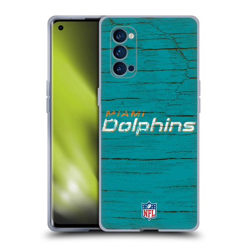 NFL Miami Dolphins Logo Distressed Look Soft Gel Case for OPPO Reno 4 Pro 5G