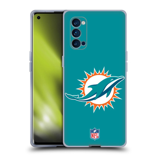 NFL Miami Dolphins Logo Plain Soft Gel Case for OPPO Reno 4 Pro 5G