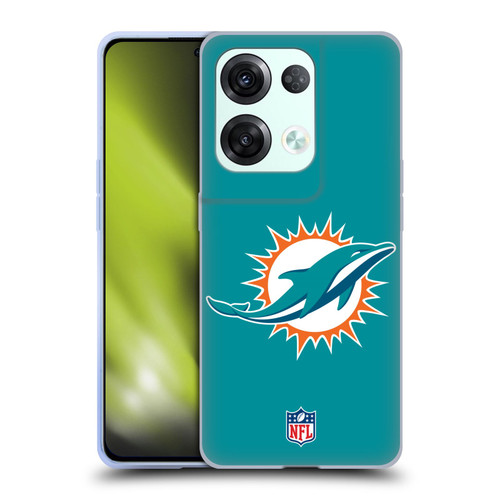 NFL Miami Dolphins Logo Plain Soft Gel Case for OPPO Reno8 Pro