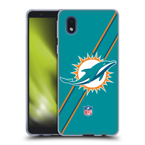 NFL Miami Dolphins Logo Stripes Soft Gel Case for Samsung Galaxy A01 Core (2020)