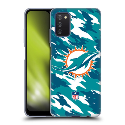 NFL Miami Dolphins Logo Camou Soft Gel Case for Samsung Galaxy A03s (2021)