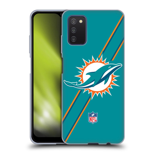 NFL Miami Dolphins Logo Stripes Soft Gel Case for Samsung Galaxy A03s (2021)