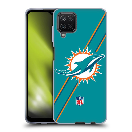 NFL Miami Dolphins Logo Stripes Soft Gel Case for Samsung Galaxy A12 (2020)