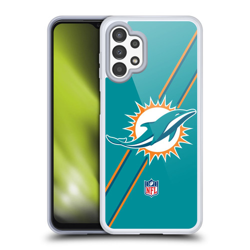 NFL Miami Dolphins Logo Stripes Soft Gel Case for Samsung Galaxy A13 (2022)
