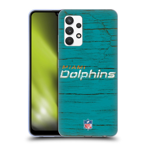 NFL Miami Dolphins Logo Distressed Look Soft Gel Case for Samsung Galaxy A32 (2021)
