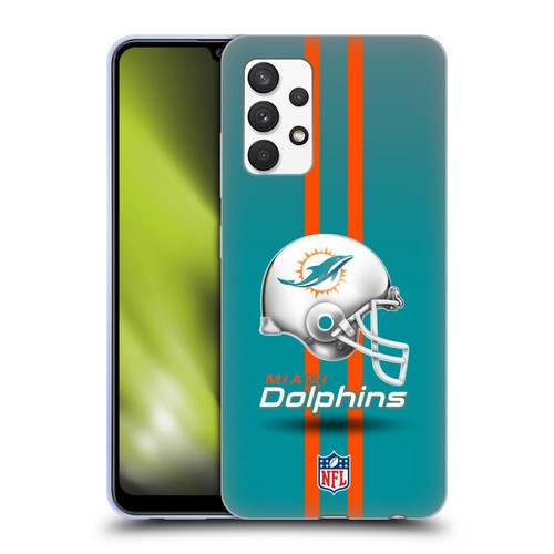 NFL Miami Dolphins Logo Helmet Soft Gel Case for Samsung Galaxy A32 (2021)